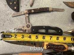 Schrade Tree Brand Western Original Buffalo Skinner Various Vintage Lot 15