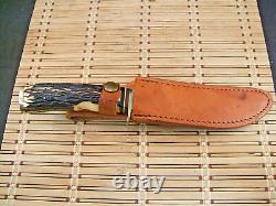Schrade USA 498 Bench Made Gold Rush 49'r Carbon Steel Fixed Blade Knife/sheath