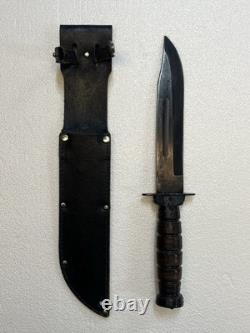 Set Of Two Mark 2 Style Vietnam Era Combat Knives With Leather Sheaths