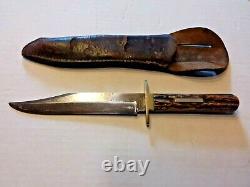 Sheffield Hunting Knife Manhattan 10 1/8 inch Antique Vintage Bowie Sheath