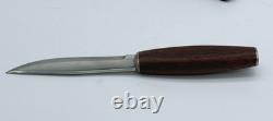Signed HELLE FABRIKKER A/S 18/8 High Carbon Steel FIXED 4-1/2 BLADE KNIFE Wood