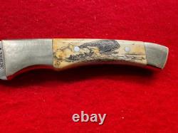 Signed Scrimshaw Bovine Bone American Blade Ab-29 Boot Knife (27)