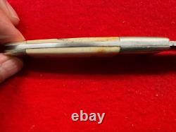 Signed Scrimshaw Bovine Bone American Blade Ab-29 Boot Knife (27)