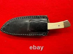 Signed Scrimshaw Bovine Bone American Blade Ab-29 Boot Knife (27)