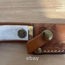 Silver Stag NRA Knife 3-1/4 Blade With Leather Sheath MADE IN USA
