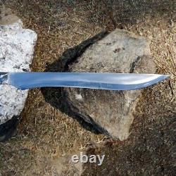 Single-Edged Medieval Viking Sword with Sheath, 18-inch Hand forged Blade