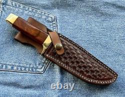 Smith & Wesson Bowie Fixed Blade Hunting Camp Knife #6010 + Custom Sheath S&W