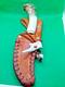 Stag handle fixed blade knife, WITH LEATHER SHEATH, could be Ken Richardson