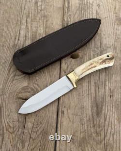 Stag handle vintage fixed blade knife usa