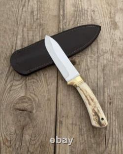 Stag handle vintage fixed blade knife usa