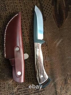 Stag handle vintage fixed blade knife usa knife lot knife sharpener 2024