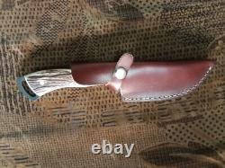 Stag handle vintage fixed blade knife usa knife lot knife sharpener 2024