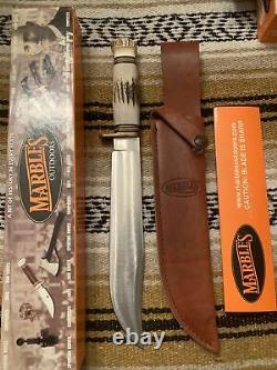 Stag on Stag Marbles USA Trailmaker Bowie Survival Hunting Knife With Case/ Box