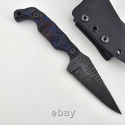 Stroup Knives Bravo 5 Fixed Blade Knife 1095 Hand Carved Pike Blade Milled G10