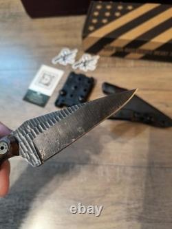 Stroup Knives Bravo 5 Fixed Knife 3.5 1095HC Steel Full Tang Blade Rosewood