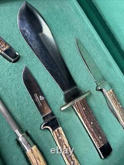 Super Rare Leegebruch German Stag Hunting Knife Set Salesman White Hunter Puma