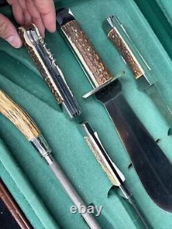 Super Rare Leegebruch German Stag Hunting Knife Set Salesman White Hunter Puma