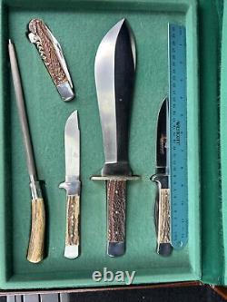 Super Rare Leegebruch German Stag Hunting Knife Set Salesman White Hunter Puma