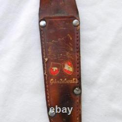 Switzerland Grindelwald 1950th vintage ROCO hunting knife, stag, original sheath