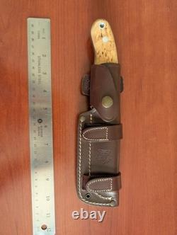 TBS Grizzly Bushcraft Survival Knife Curly Birch, Full Tang, 5 Inch Blade