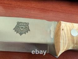 TBS Grizzly Bushcraft Survival Knife Curly Birch, Full Tang, 5 Inch Blade