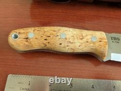 TBS Grizzly Bushcraft Survival Knife Curly Birch, Full Tang, 5 Inch Blade