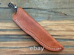 TK Steingass Small Hunter EDC, 3.75 W2 Hamon Blade, Sandbar Stg, Leather Sheath