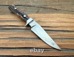 TK Steingass Small Hunter EDC, 3.75 W2 Hamon Blade, Sandbar Stg, Leather Sheath