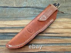 TK Steingass Small Hunter EDC, 3.75 W2 Hamon Blade, Sandbar Stg, Leather Sheath