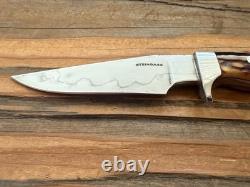 TK Steingass Small Hunter EDC, 3.75 W2 Hamon Blade, Sandbar Stg, Leather Sheath