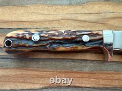TK Steingass Small Hunter EDC, 3.75 W2 Hamon Blade, Sandbar Stg, Leather Sheath