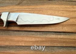 TK Steingass Small Hunter EDC, 3.75 W2 Hamon Blade, Sandbar Stg, Leather Sheath