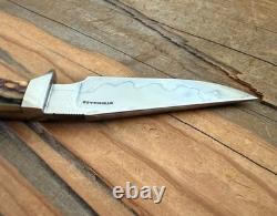 TK Steingass Small Hunter EDC, 3.75 W2 Hamon Blade, Sandbar Stg, Leather Sheath