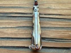 TK Steingass Small Hunter EDC, 3.75 W2 Hamon Blade, Sandbar Stg, Leather Sheath