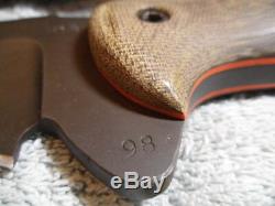 TM Hunt M18 Full Custom 10 Fixed Blade Knife Brown Kydex Sheath Hand Made #98