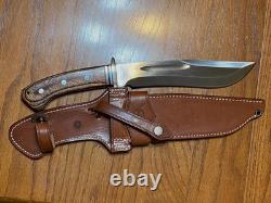 Tak Blade Surgical Steel 15 Length Grizzly Bowie Knife & Leather Sheath