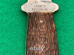 Tested Case XX Vintage 1920-40 Perfect Bone Pig Sticker Rare Knife 100 Yr Sheath