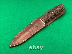 Tested Case XX Vintage 1920-40 Perfect Bone Pig Sticker Rare Knife 100 Yr Sheath