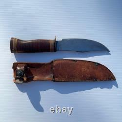 True Vintage 1940s Estwing Camp Knife First Edition Stacked Rockford Sheath USA