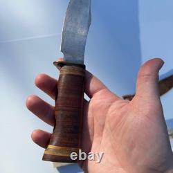 True Vintage 1940s Estwing Camp Knife First Edition Stacked Rockford Sheath USA