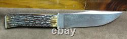 UNION CUTLERY CO. OLEAN, N. Y. KA-BAR Type 676 Bone Handled Knife with Sheath