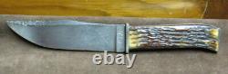 UNION CUTLERY CO. OLEAN, N. Y. KA-BAR Type 676 Bone Handled Knife with Sheath