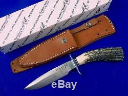 US BlackJack Stag Handle Hunting Knife with Sheath Box