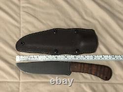 USED Winkler Knives WKII Field Knife- Maple Handle with Brown Leather Sheath WK011