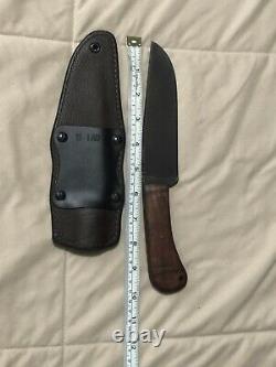 USED Winkler Knives WKII Field Knife- Maple Handle with Brown Leather Sheath WK011