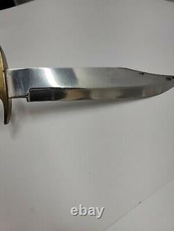 Unbranded hunting knife with custom carved handle Eagle bone/antler