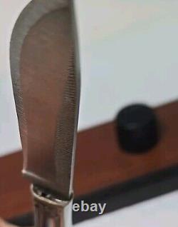 Unique Vintage ANZA 6.75 FIXED BLADE KNIFE 2.75 Drop Point With Leather Sheath