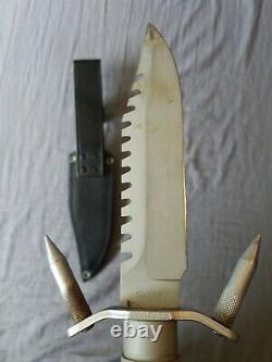 VALOR MIAMI COMPASS 440 STAINLESS JAPAN HUNTING SURVIVAL KNIFE with Sheath Rare