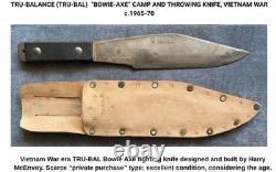 VIETNAM WAR, TRU-BAL BOWIE-AXE TRUE-BALANCE FIGHTING & THROWING KNIFE 1960's