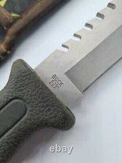 VINTAGE 1980's BUCK 639 FIELDMATE USA SURVIVAL FIXED BLADE KNIFE + SHEATH